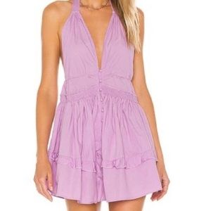Free People Sail Away Lilac HalterNeck Mini Dress